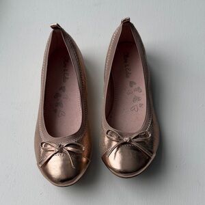 Girls Rose gold ballet flats-3
